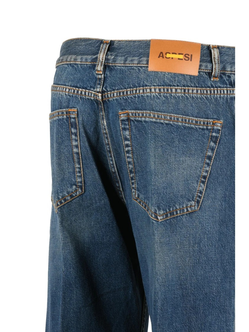 Aspesi Comfort Fit Denim Jeans With Wide Leg Silhouette
