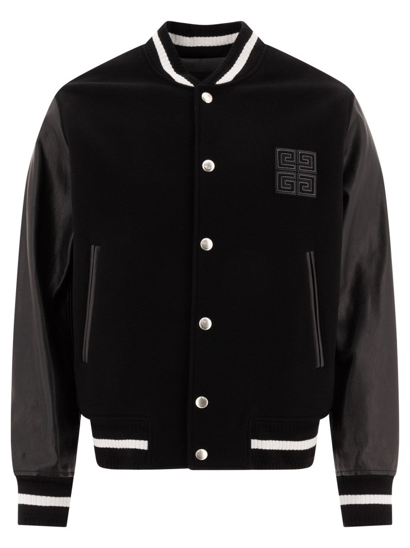 Givenchy Varsity-Inspired Black Wool Jacket