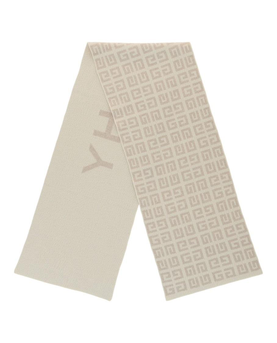 Givenchy Reversible Logo Wool Scarf With Signature 4G Pattern