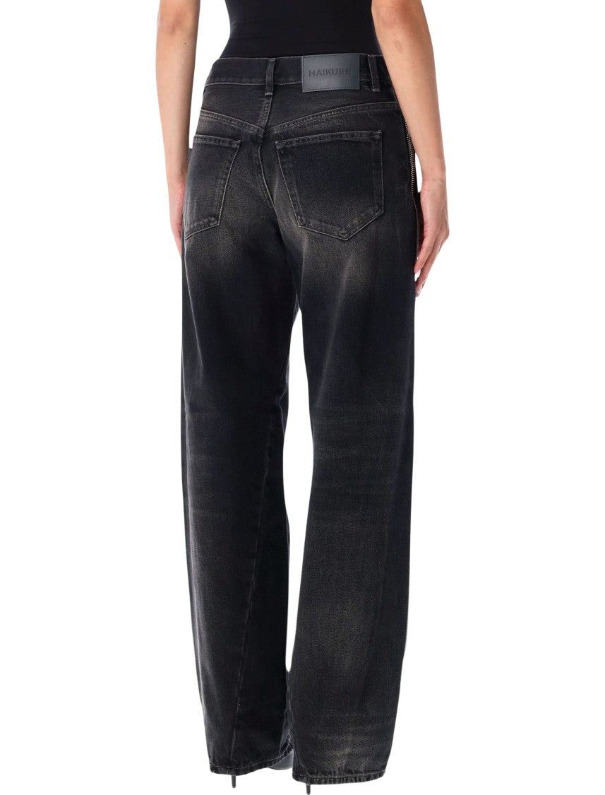 Haikure Bonnie Zip Washed Cotton Jeans