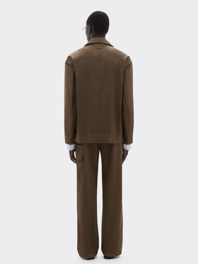 Ferrari Brown Cotton Flap Pocket Bomber Jacket