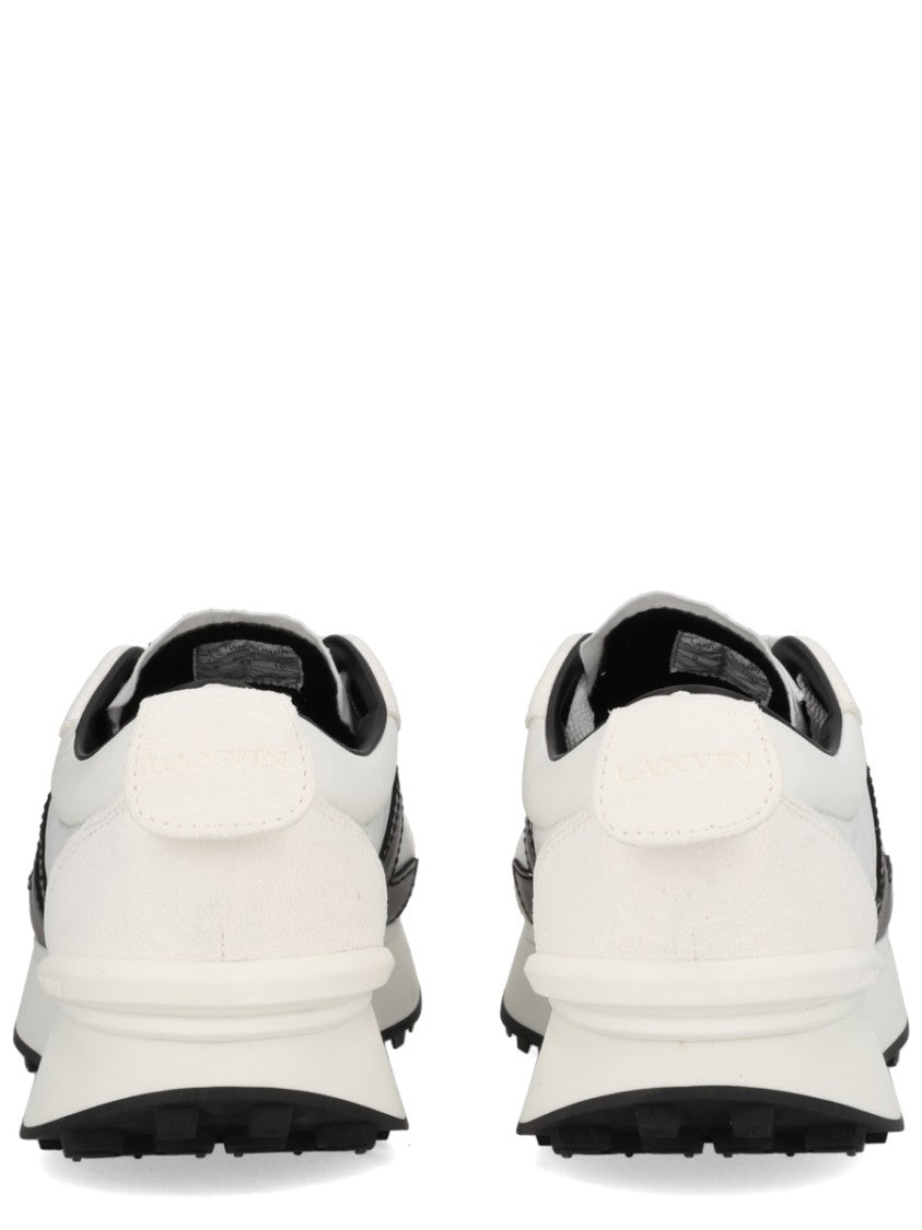 Lanvin White Leather Bumpr Geometric Sneakers