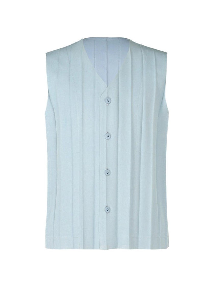 Homme Plissé Issey Miyake Sleeveless V-Neck Vest With Accordion Pleats