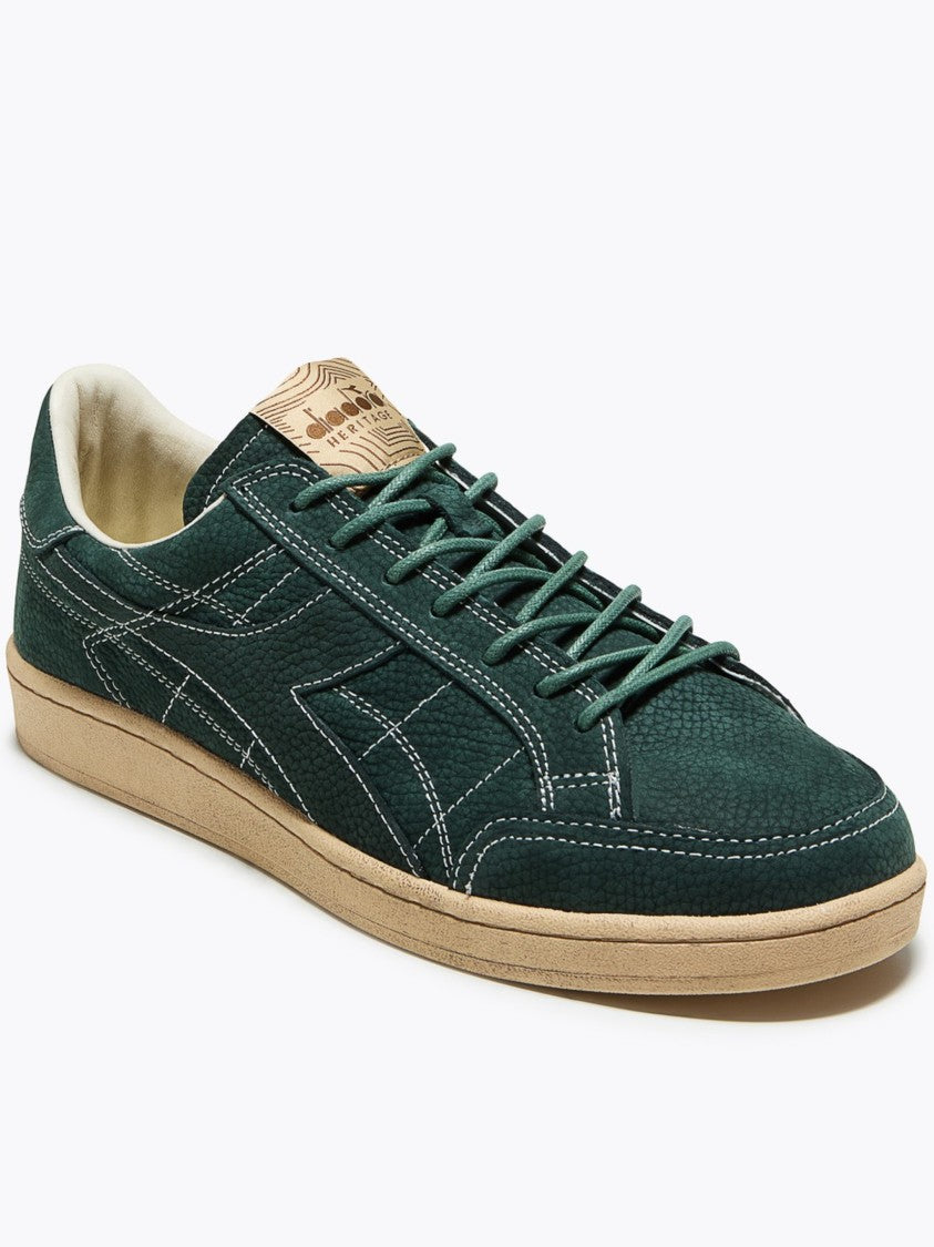 Diadora Textured Dark Green Low-Top Sneakers
