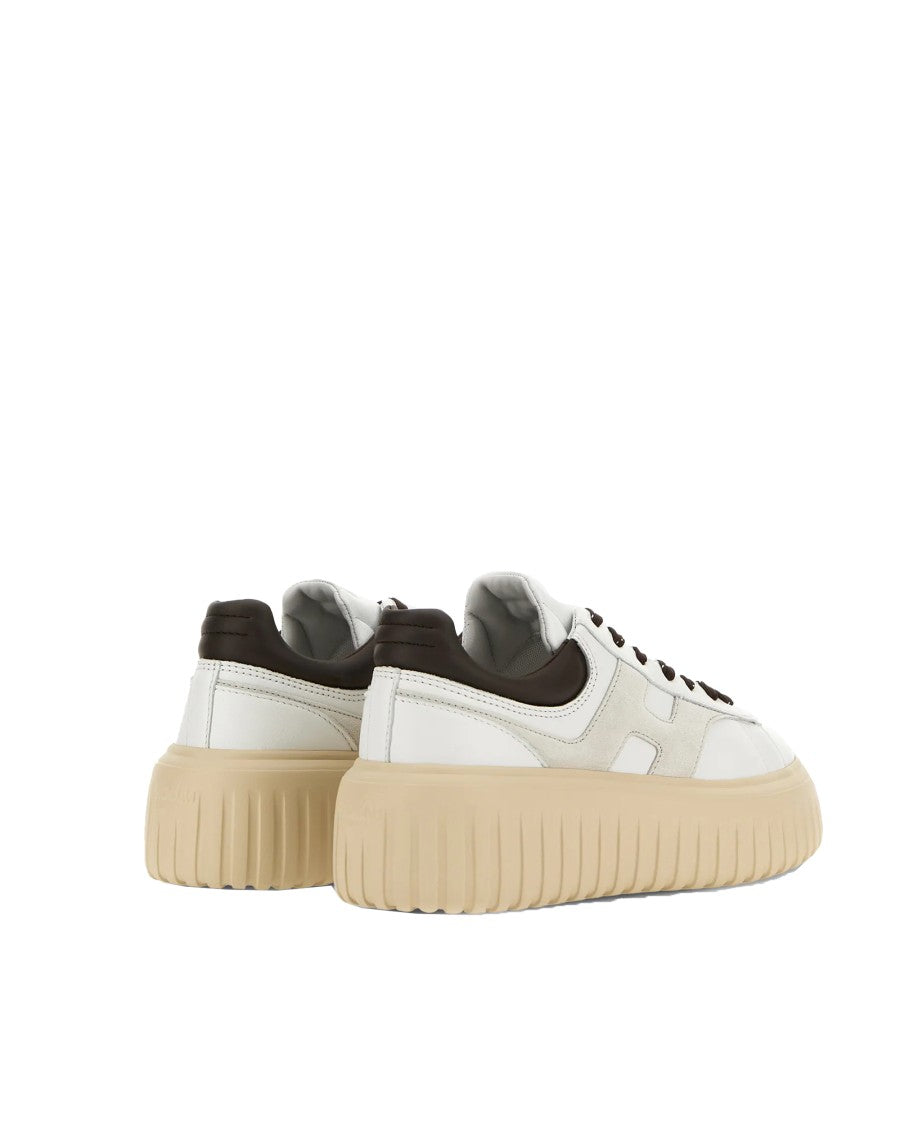 Hogan H-Stripes Sneakers – White/Grey/Brown
