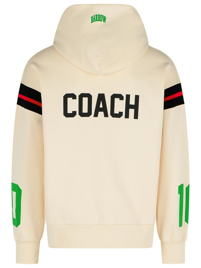 Barrow 'Coach' Ivory Cotton Sweatshirt