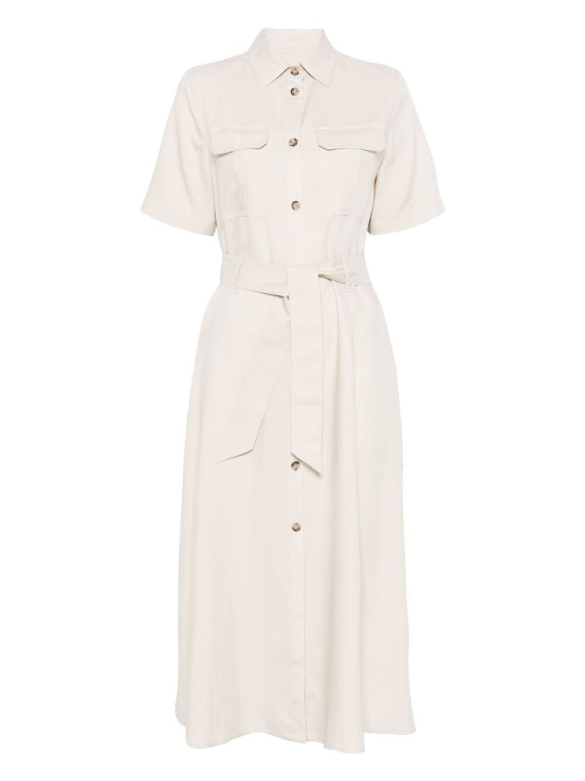 Woolrich Belted Midi Dress With Button-Down Front
