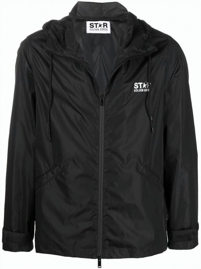 Golden Goose Relaxed Fit Lightweight Jacket With Bold Star Graphic