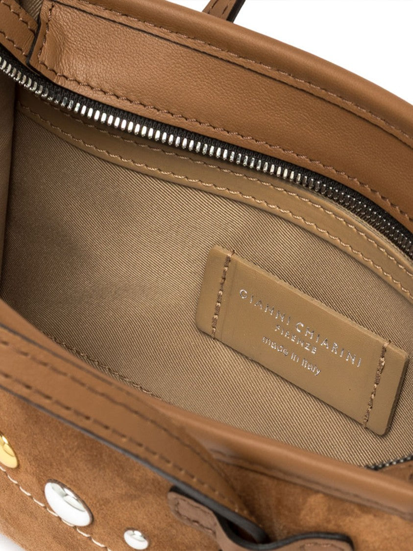 Gianni Chiarini Marcella Joy Brown Suede Studded Handbag