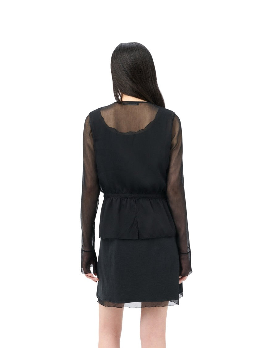 Our Legacy Sheer Lightweight Blouse With Cinched Waist