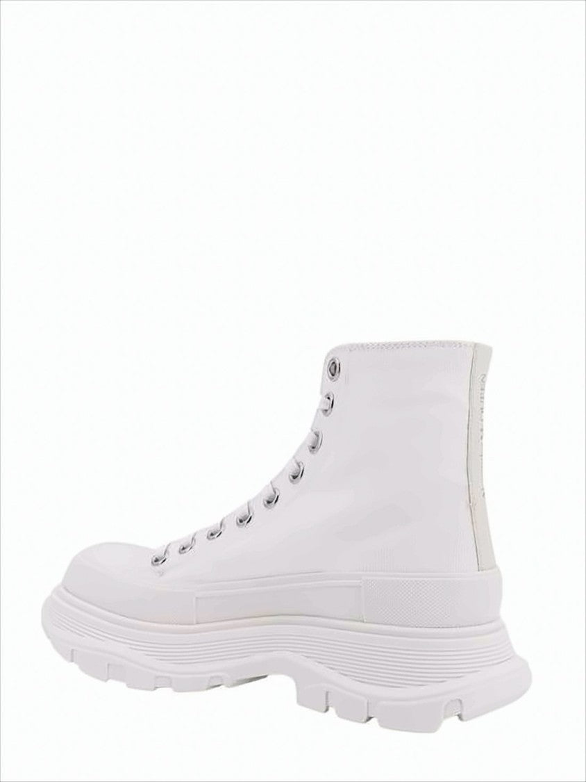 Alexander Mcqueen High-Top Canvas Boots With Textured Sole