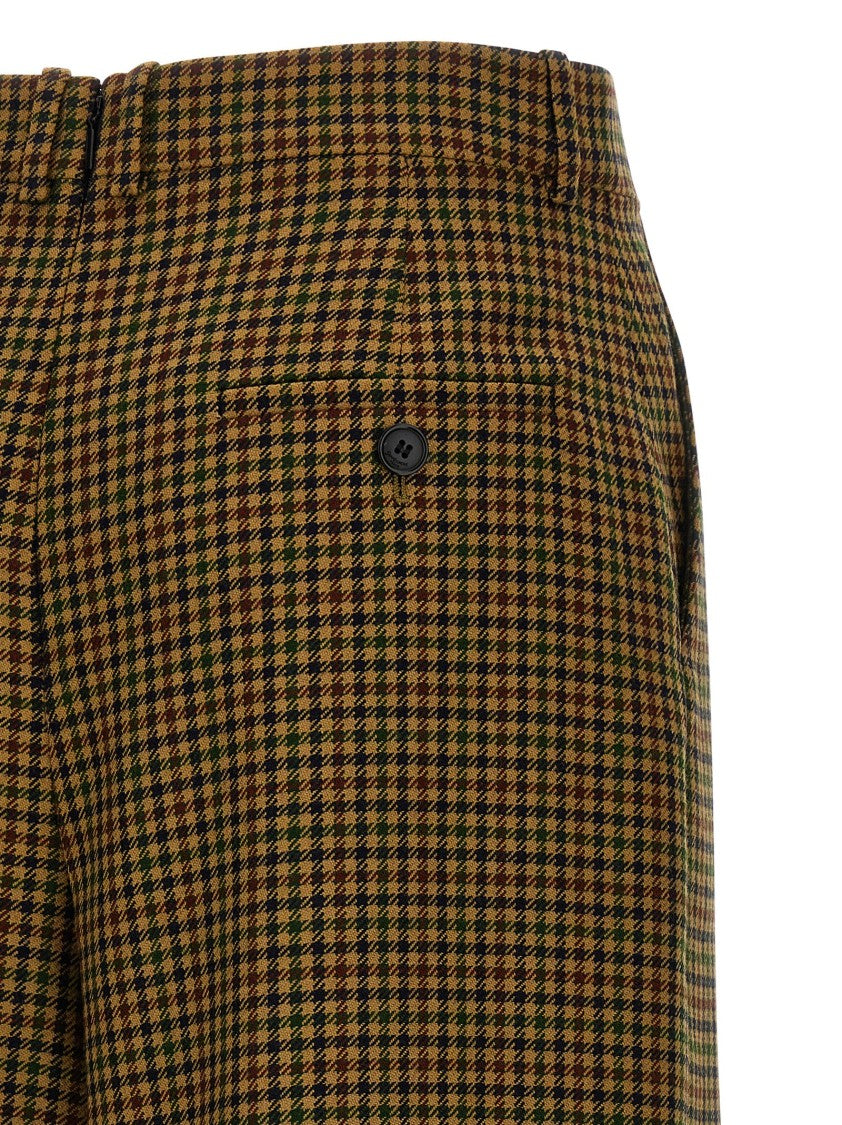 Saint Laurent Pied De Poule Houndstooth Trouser Skirt