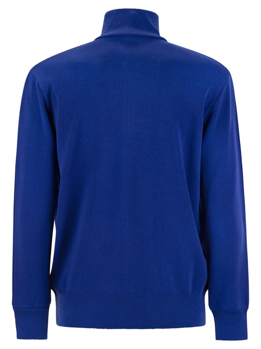 Autry Knitted Tennis-Style Zip Sweatshirt