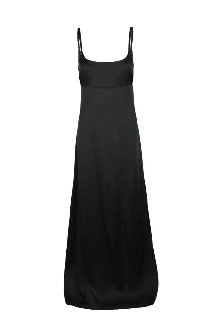Max Mara Dede Flared Satin Dress - Black