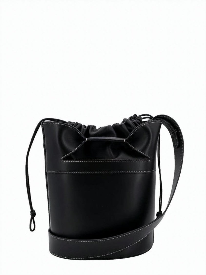 Alexander Mcqueen Structured Black Nappa Leather Crossbody Bag