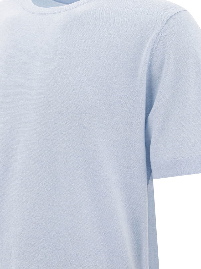 Vince Light Blue Rib-Knit Merino Wool