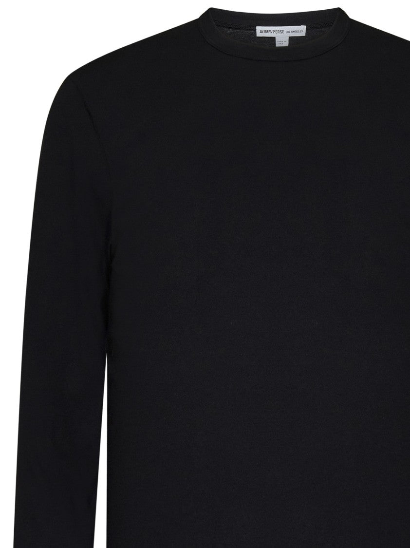 James Perse Garment-Dyed Black Cotton Long-Sleeved T-Shirt