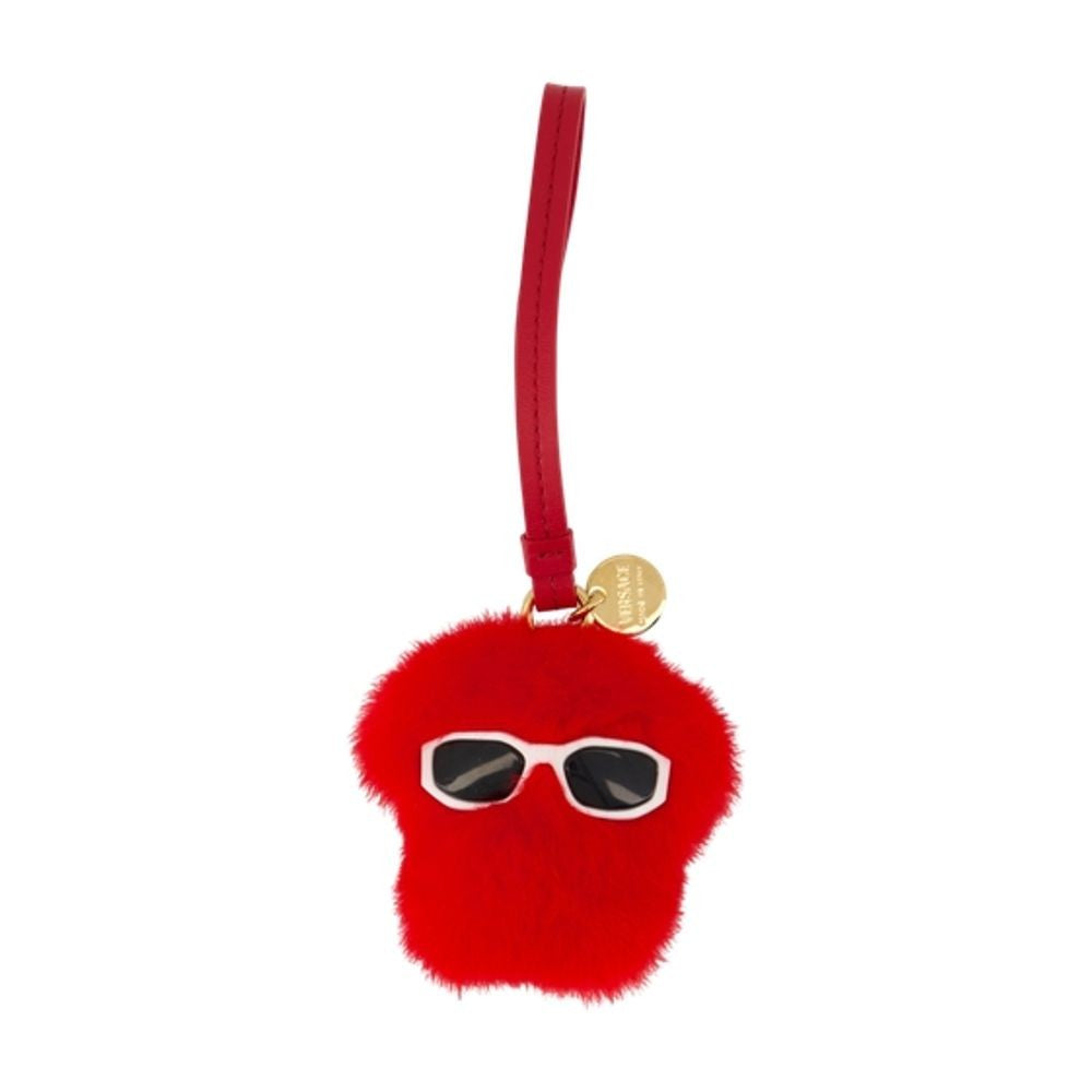 Versace Charm Keychain - Leather - Red