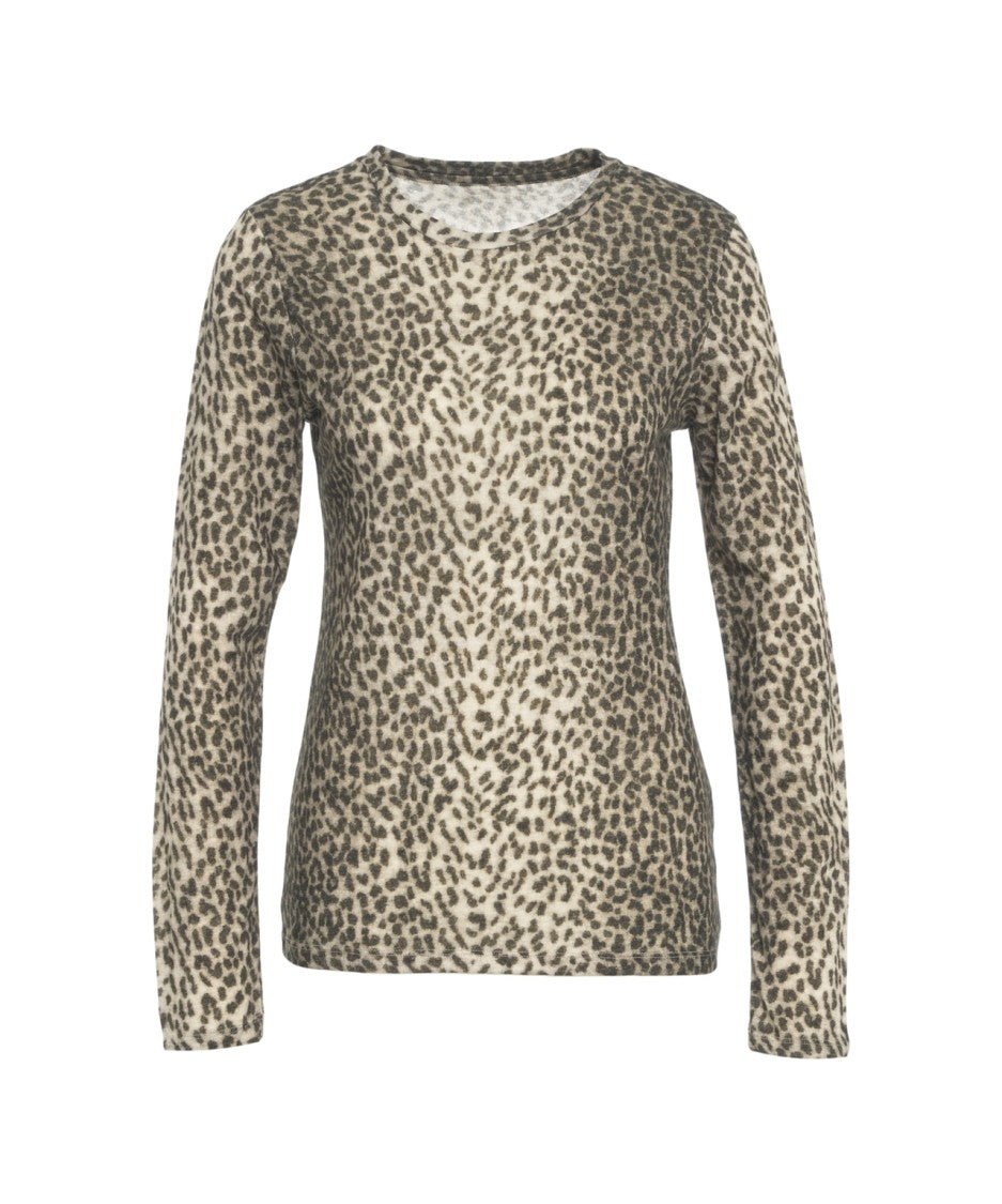 Majestic Filatures Fitted Long-Sleeve T-Shirt With All-Over Animal Print