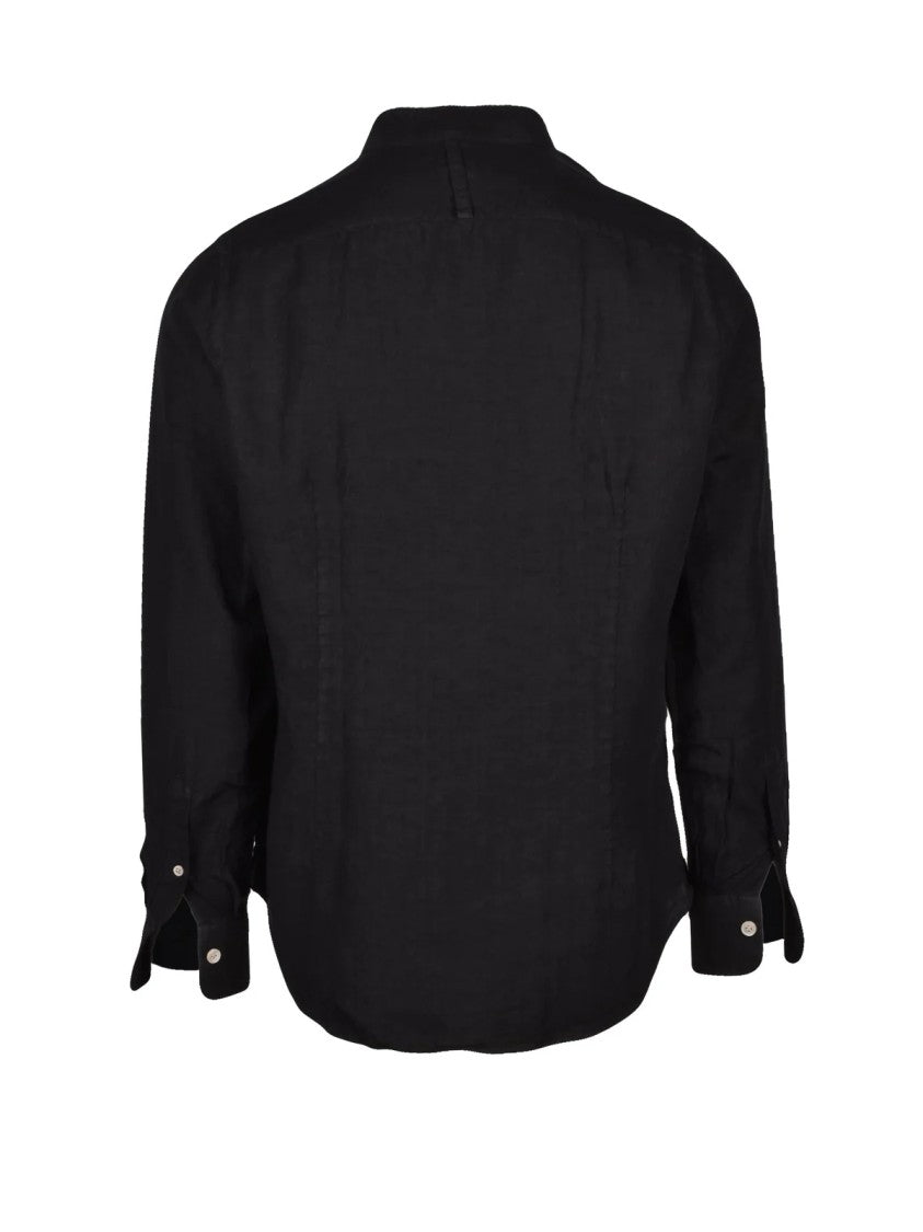 Eleventy Black Men Linen Shirt