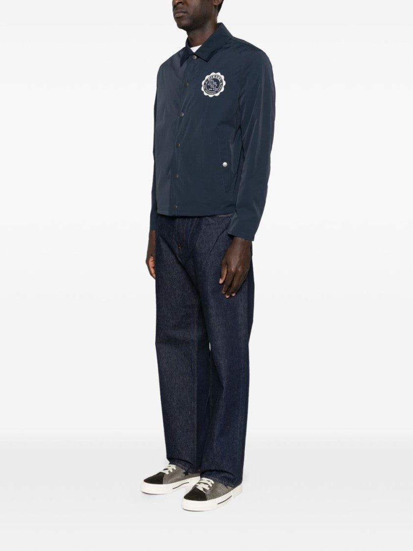 Diesel Blue Button Point Collar Badge Jacket