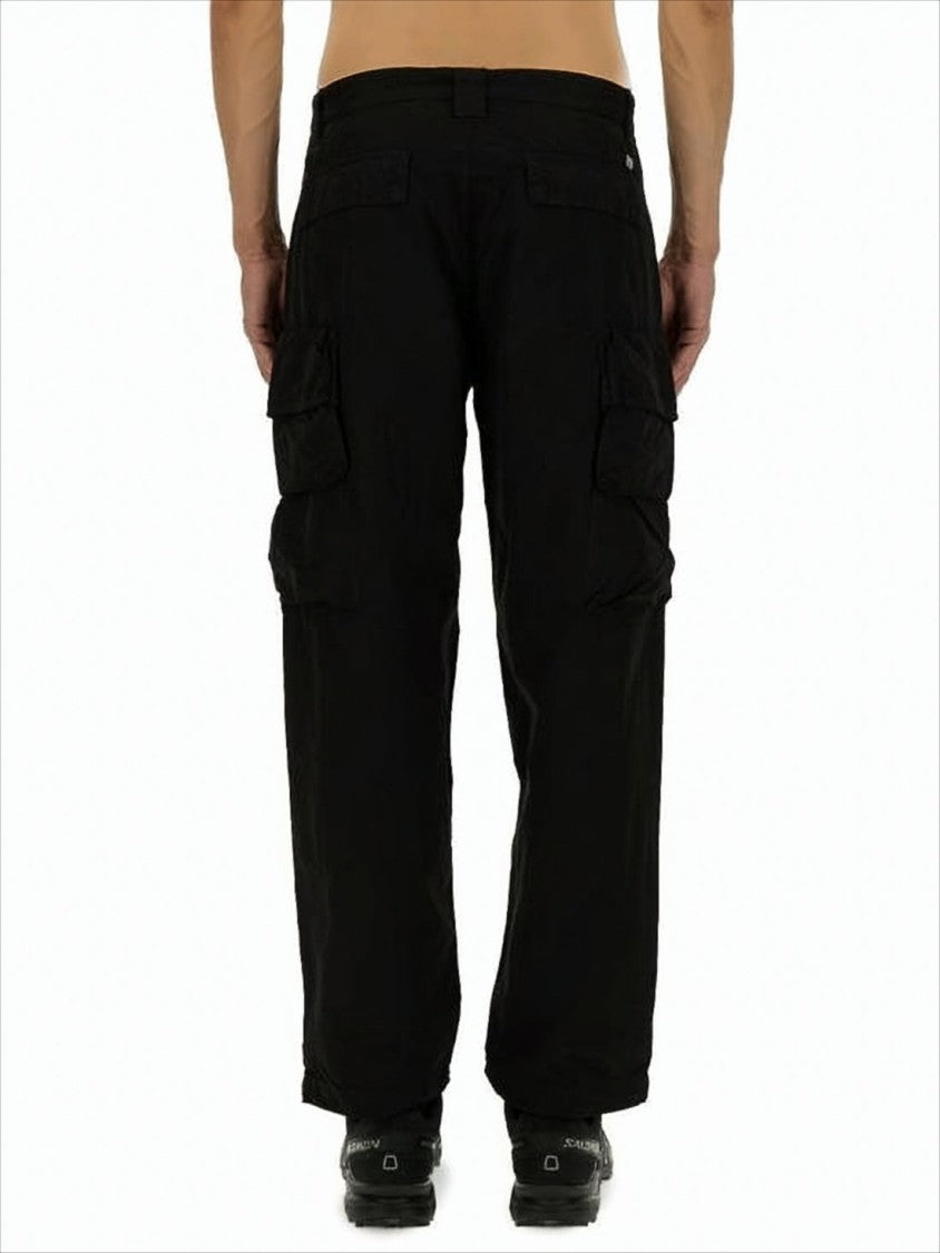 C.P. Company Relaxed Fit Black Cargo Pants With Flap Pockets