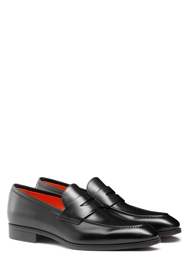 Santoni Leather Penny Loafers