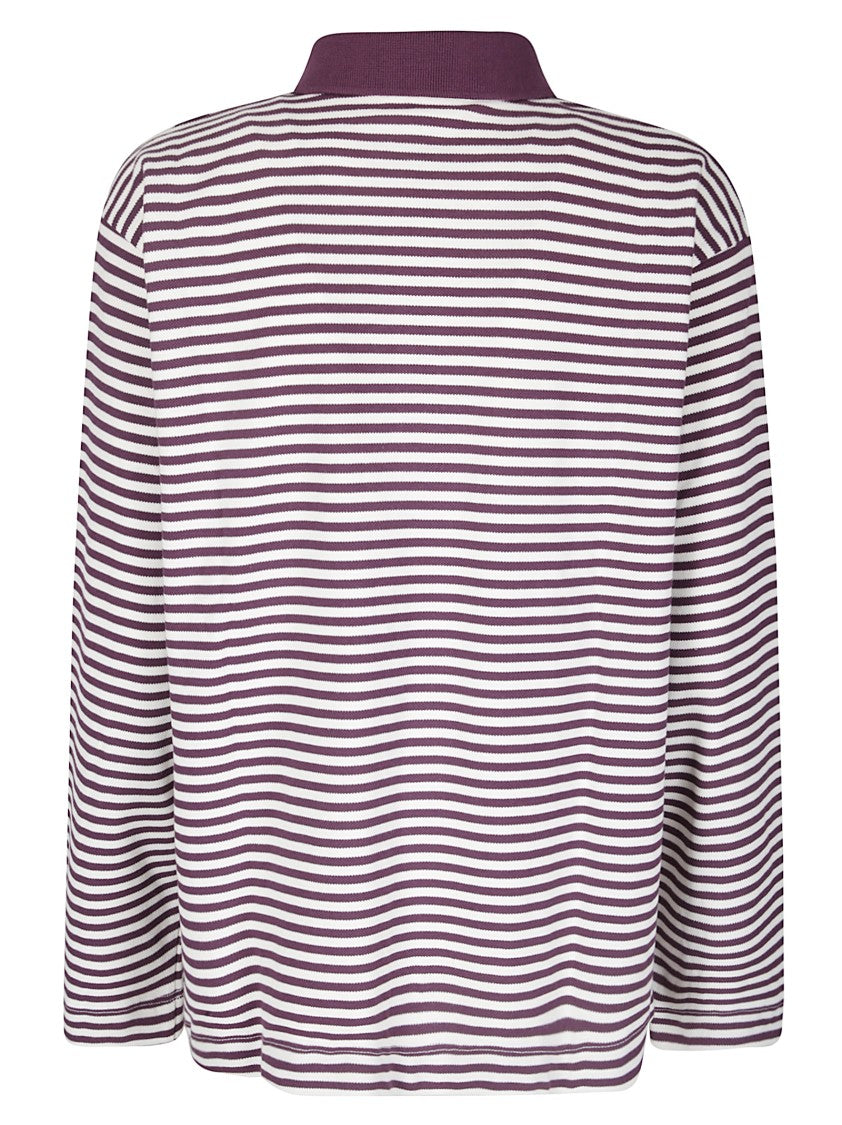 Baum Und Perdgarten Oversized Long-Sleeve Polo Shirt In Lightweight Cotton