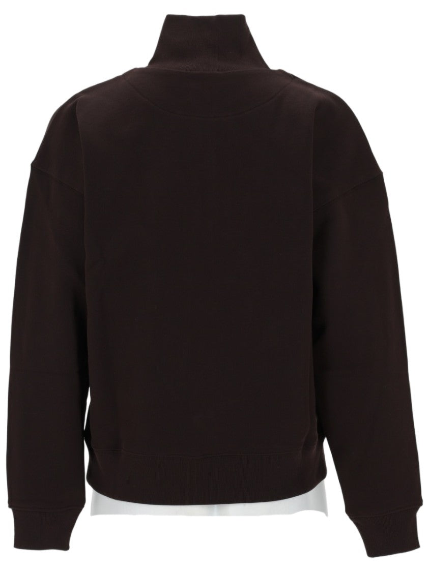 Maison Kitsuné Neutral Baby Fox Half-Zip Cotton Sweatshirt