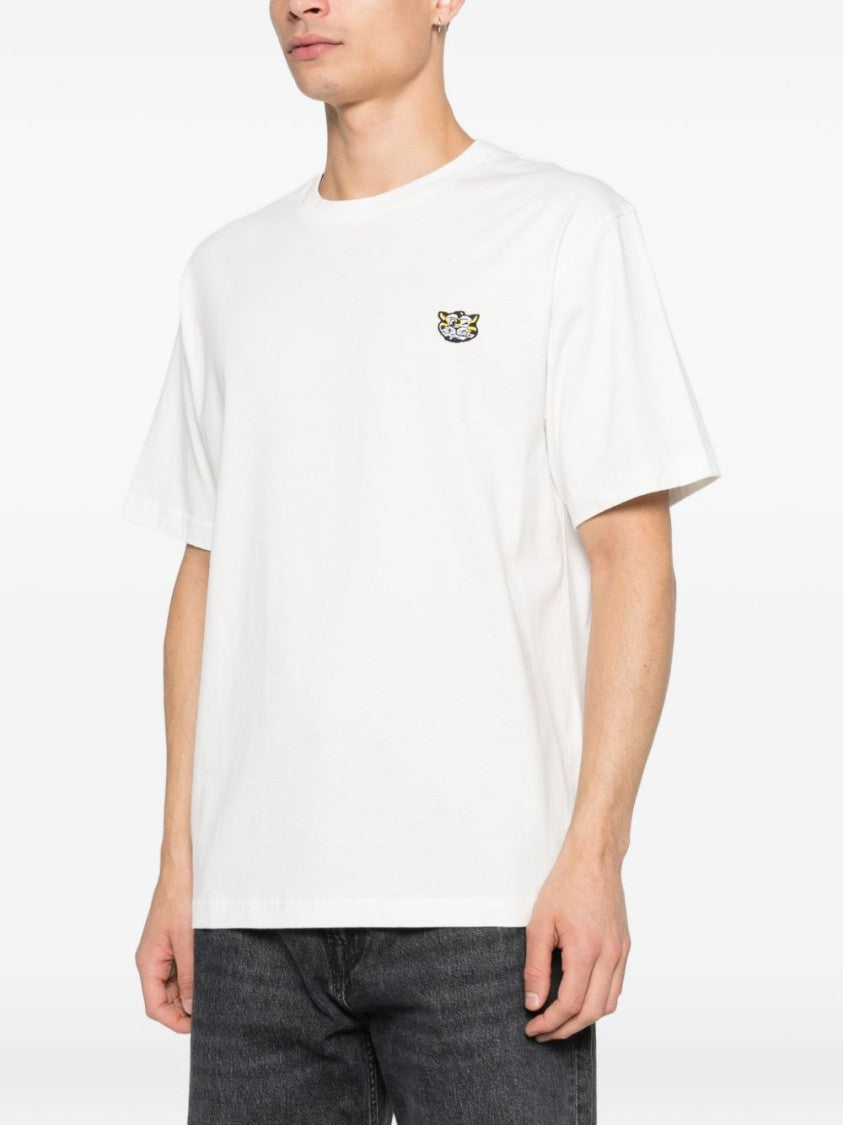 Kenzo Embroidered White Cotton T-Shirt With Relaxed Fit