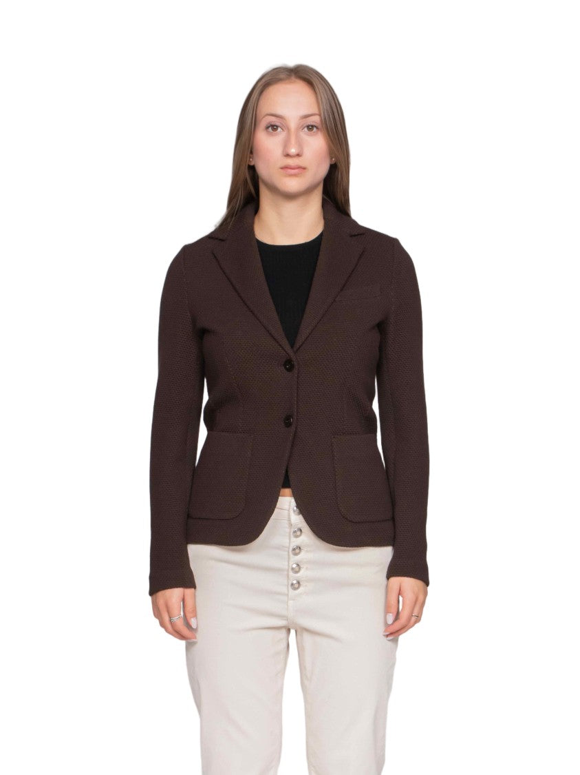 Circolo 1901 Tailored Brown Jacket With Classic Lapel And Clean Lines