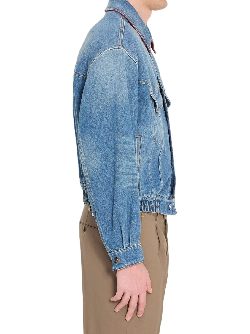 Versace Light Blue Red Insert Shirt
