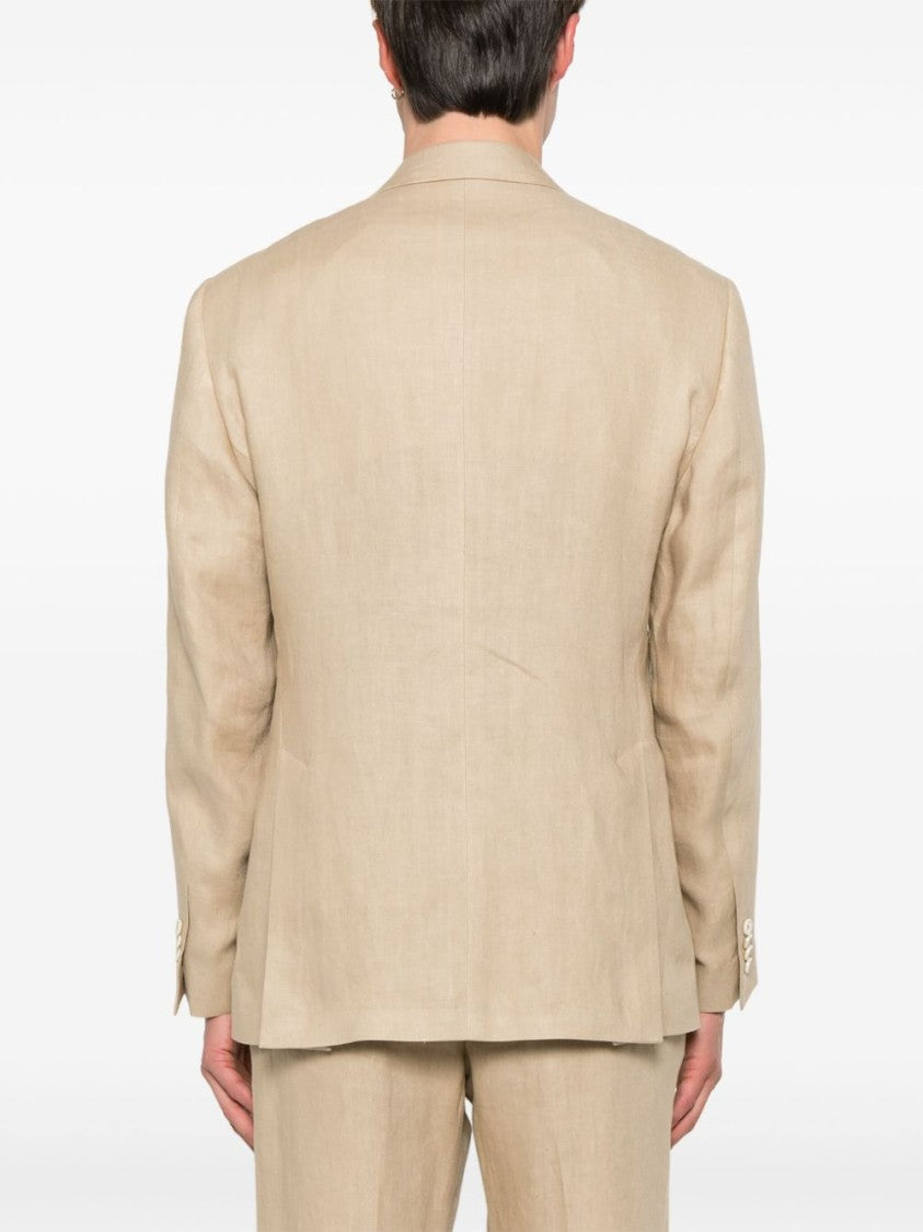 Lardini Beige Classic Jacket With English Vents