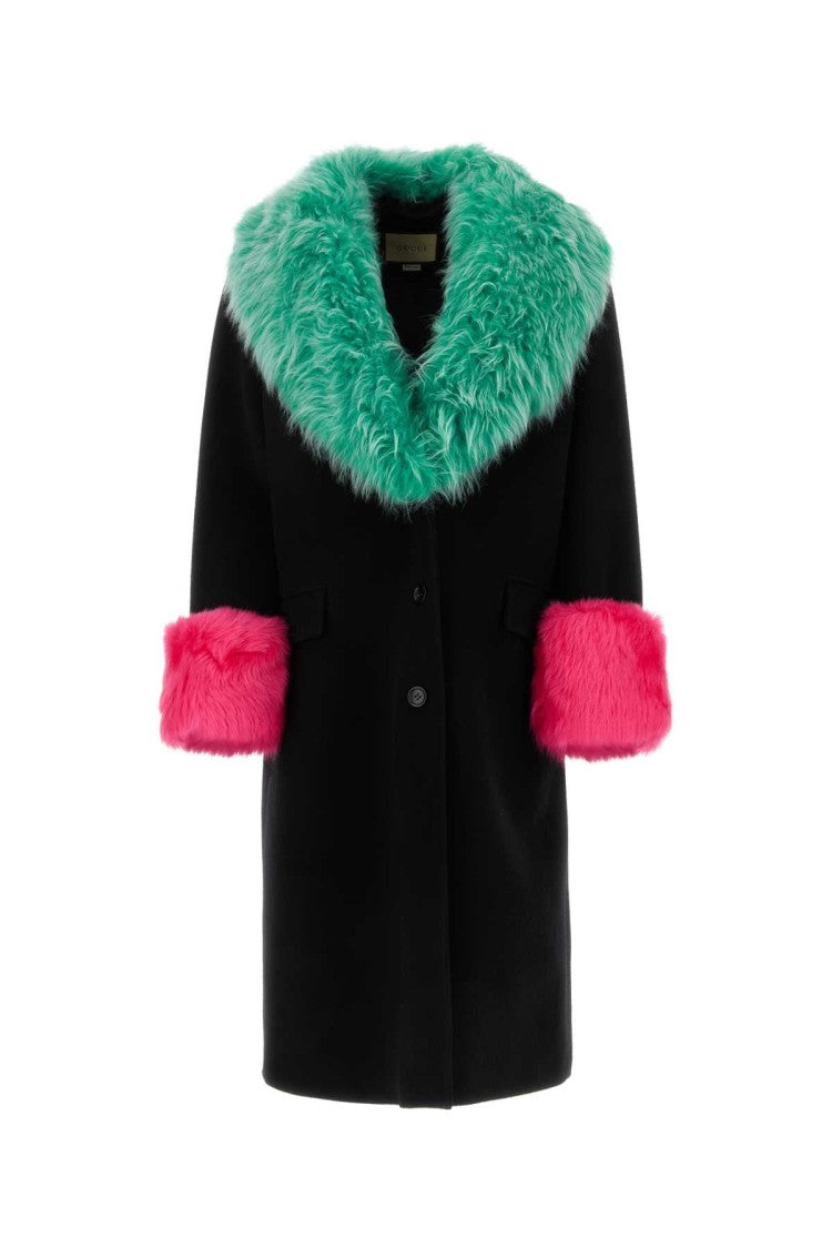 Gucci Black Wool Blend Coat