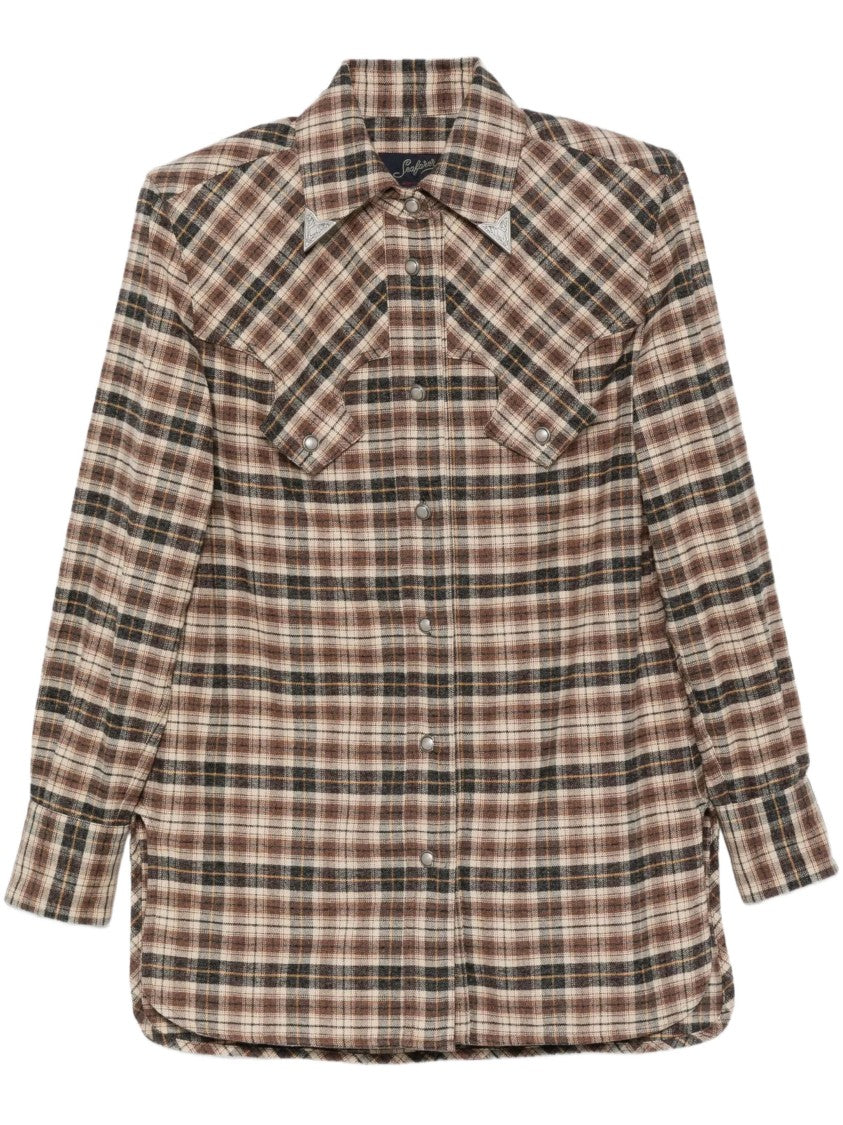 Seafarer Tex Structured Plaid Pointed-Collar Shirt