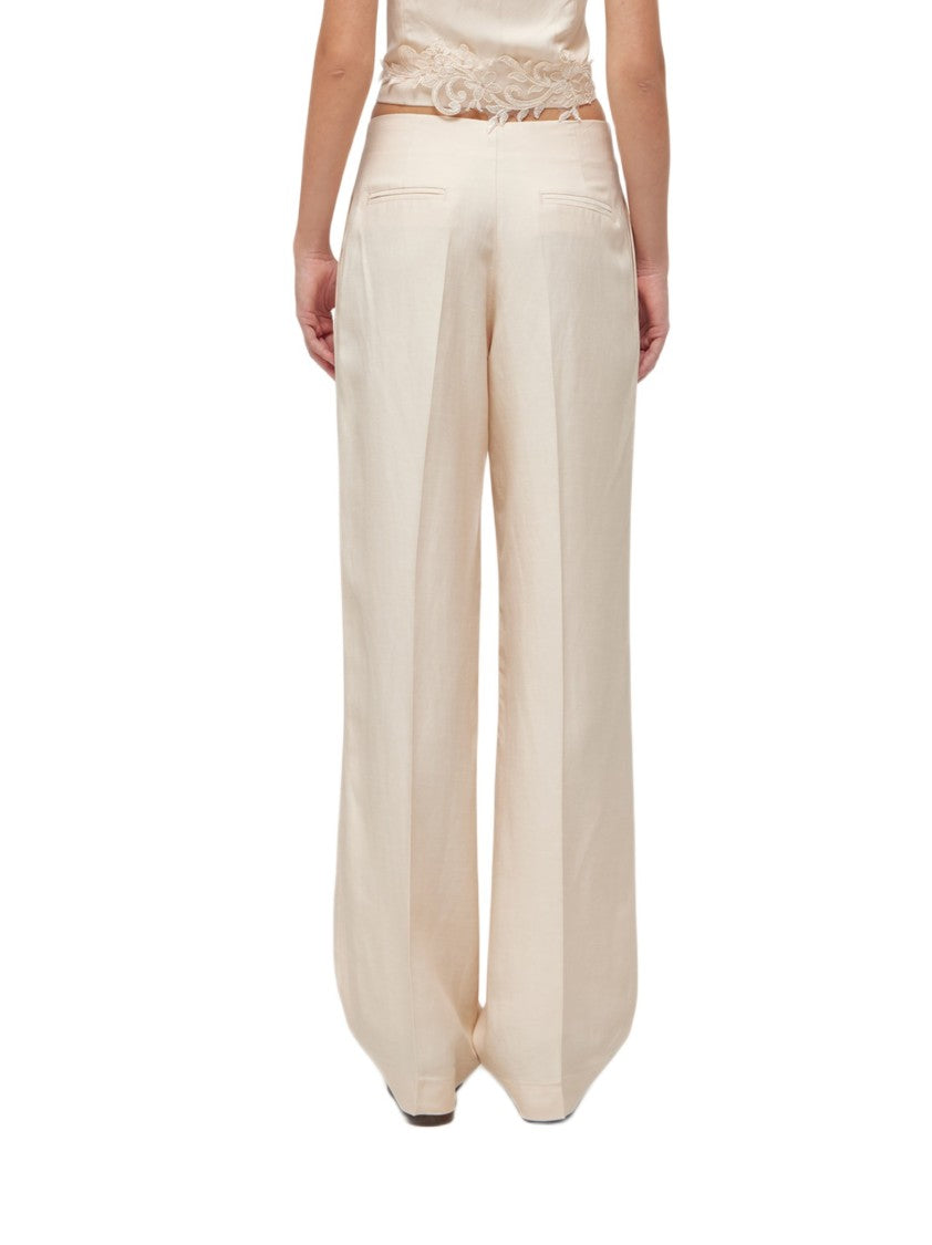 Blugirl Wide-Leg Trousers With Pressed Crease And Satin Finish