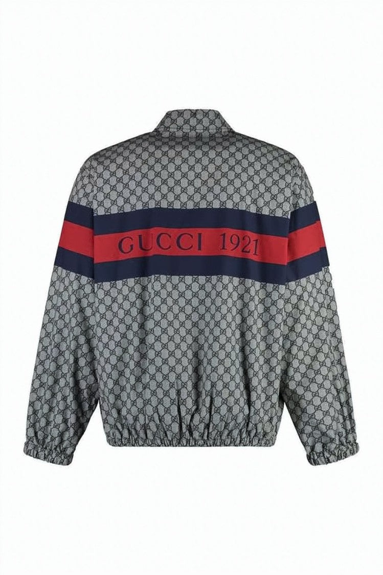 Gucci Cropped Bomber Jacket With Bold Stripe