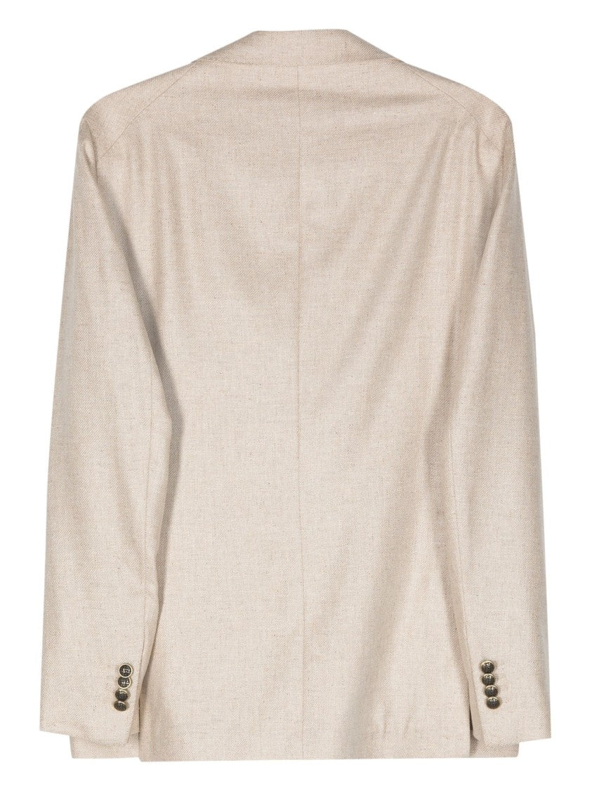 Tagliatore Tailored Brown Silk Blazer