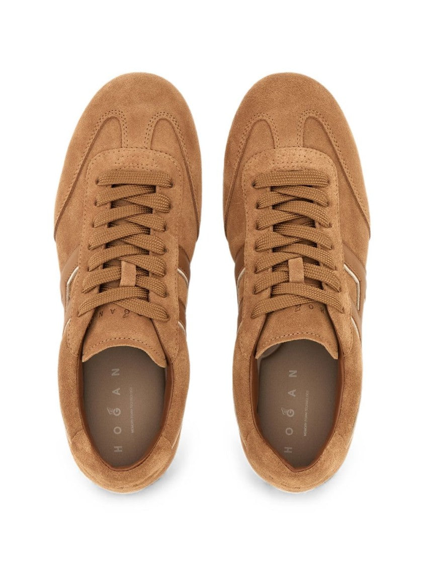 Hogan Low-Profile Suede Sneakers With Distinctive Side Panel Design