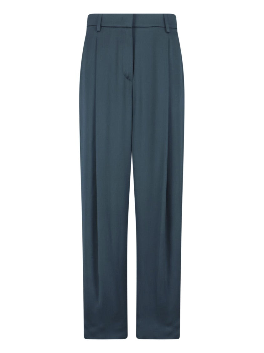Giorgio Armani Silk Tailored Trousers – Green