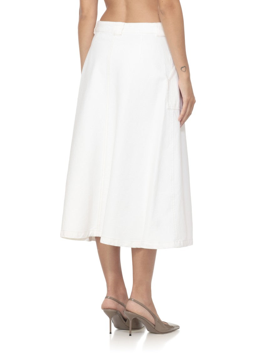 A.P.C. Ivory A-Line Cotton Skirt