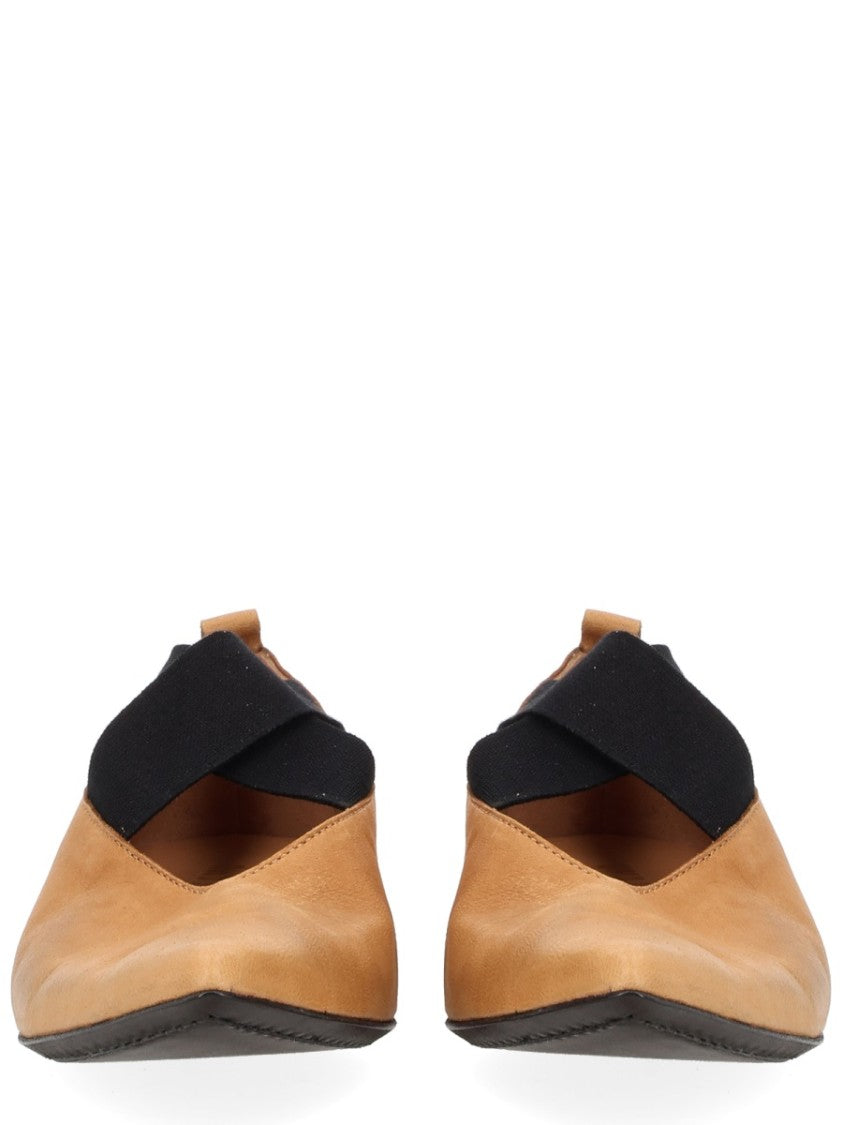Uma Wang Pointed Toe Tan Elastic Flats