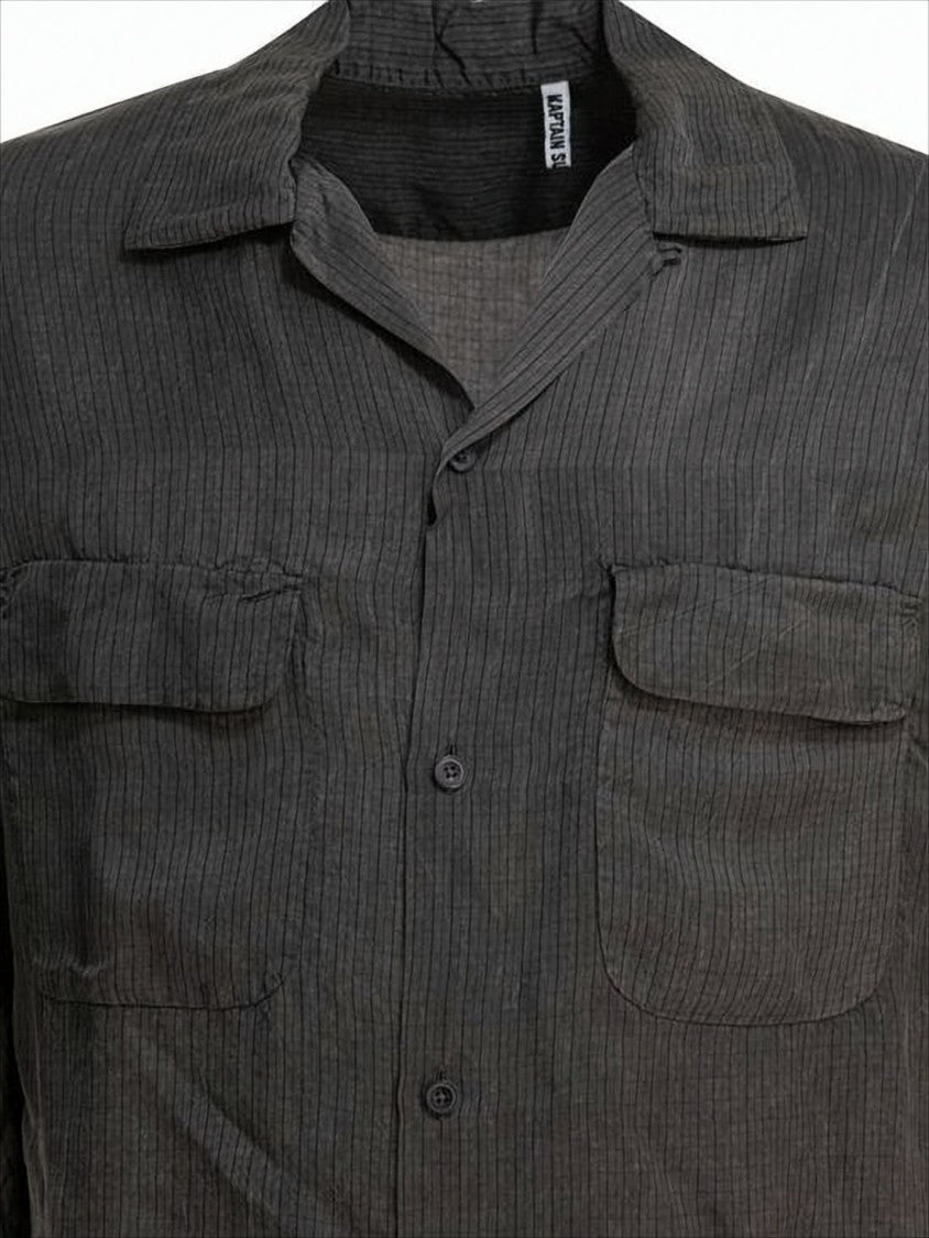 Kaptain Sunshine Relaxed Fit Short-Sleeve Shirt With Vertical Stripe Texture