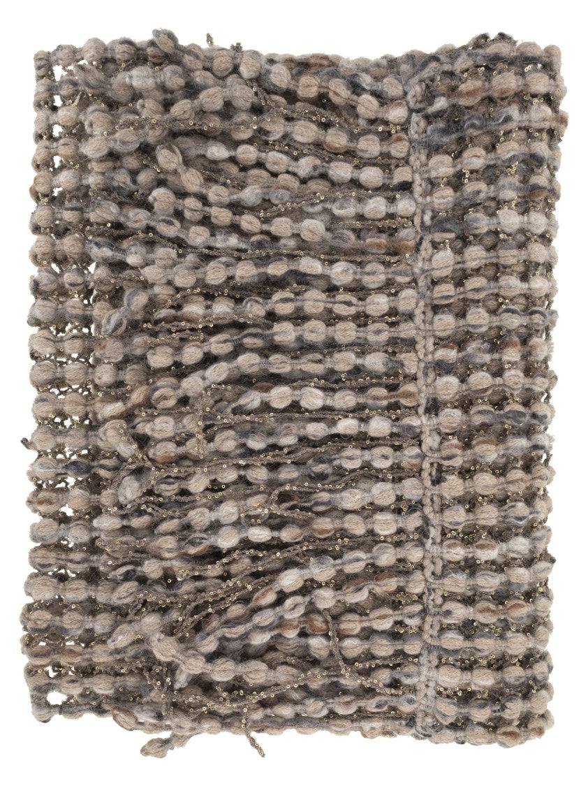 Brunello Cucinelli Balloon Net Embroidery Knit Scarf