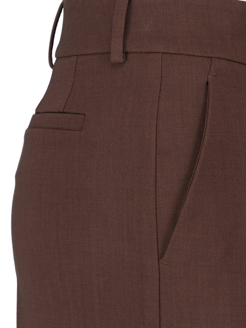Incotex Brown Wide-Leg Tailored Wool Pants