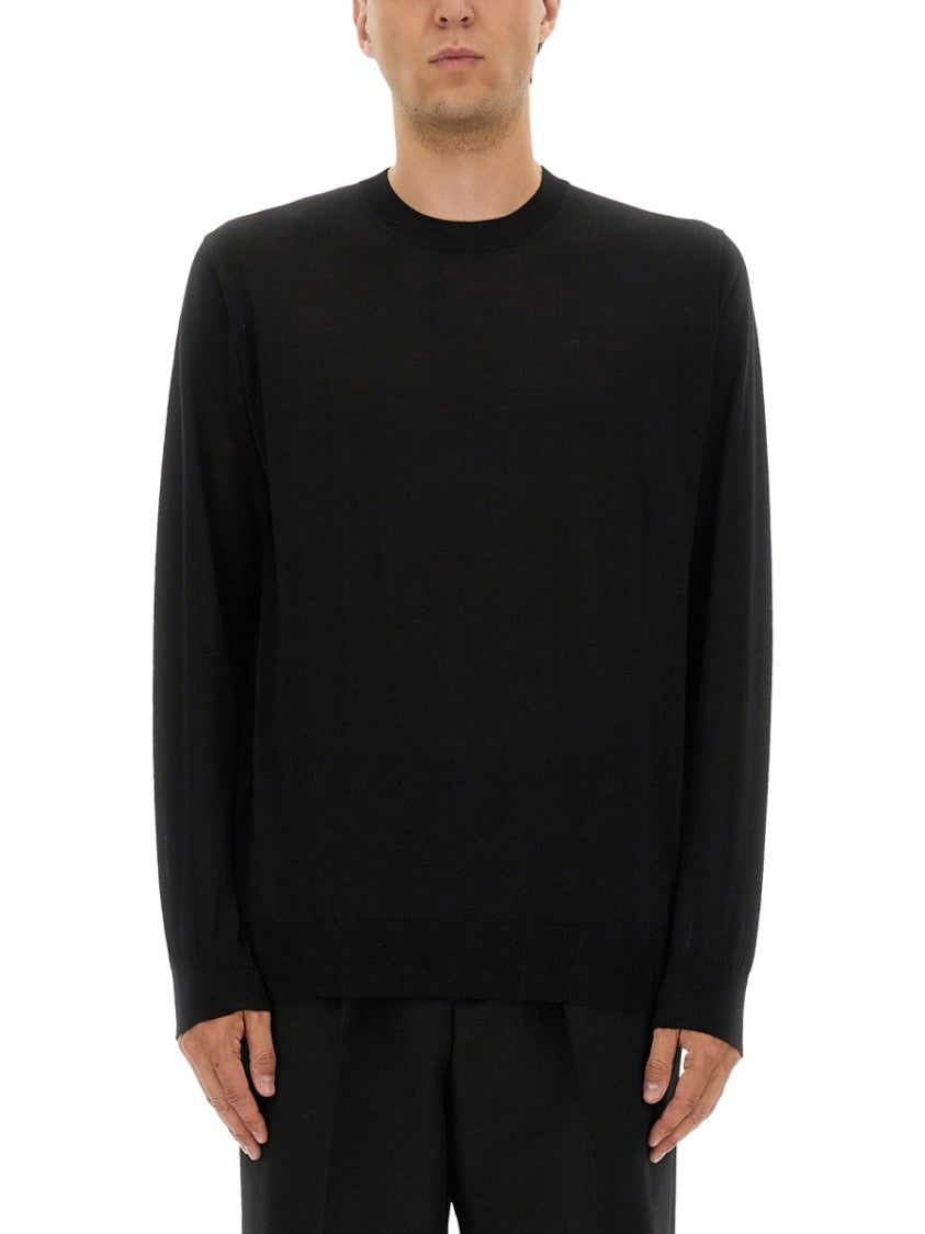 Golden Goose Classic Black Wool Jersey With Ribbed Cuffs