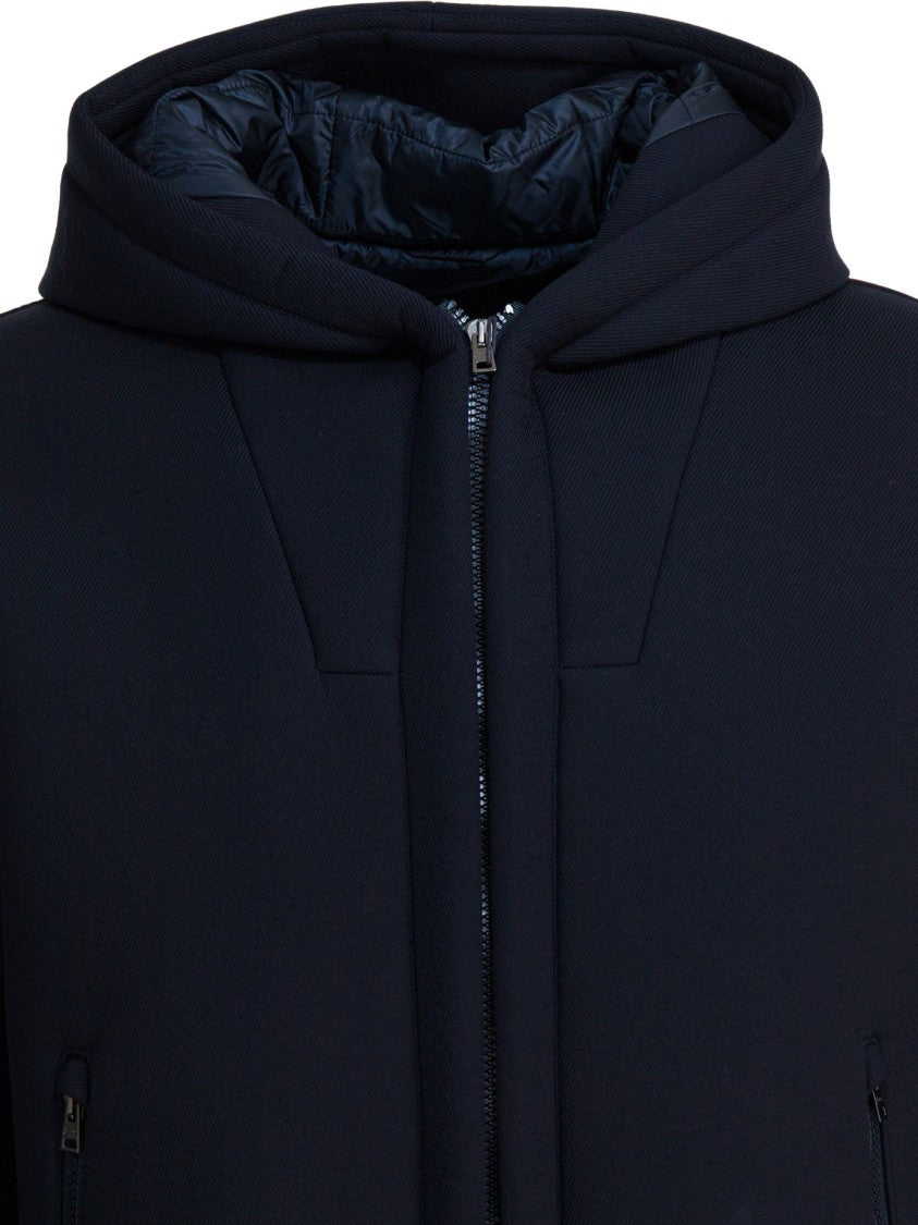 Herno Short Structured Jacket With Padded Hood
