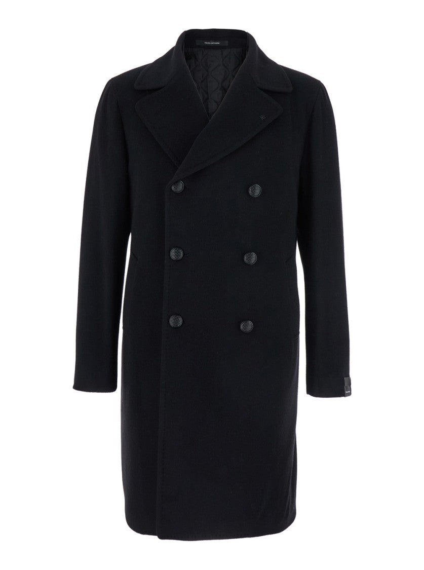 Tagliatore Arden' Black Double-Breasted Coat