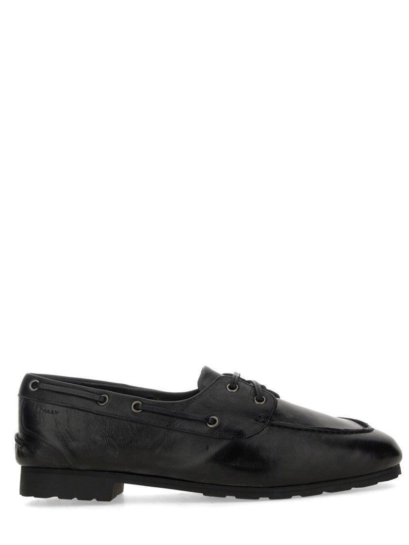 Bally Smooth Leather Loafers With Decorative Lacing