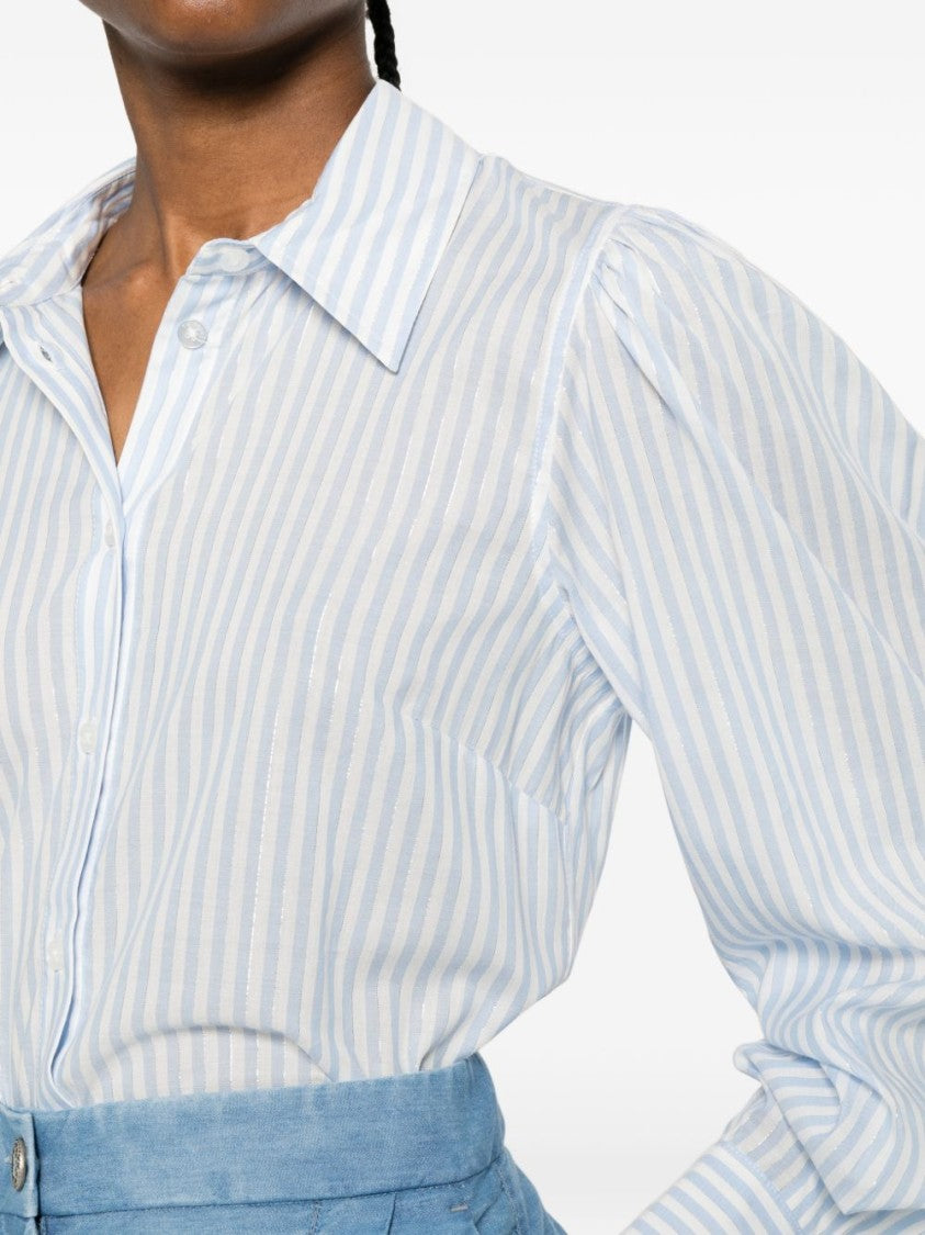 Twin-Set Blue White Striped Pointed Shirt